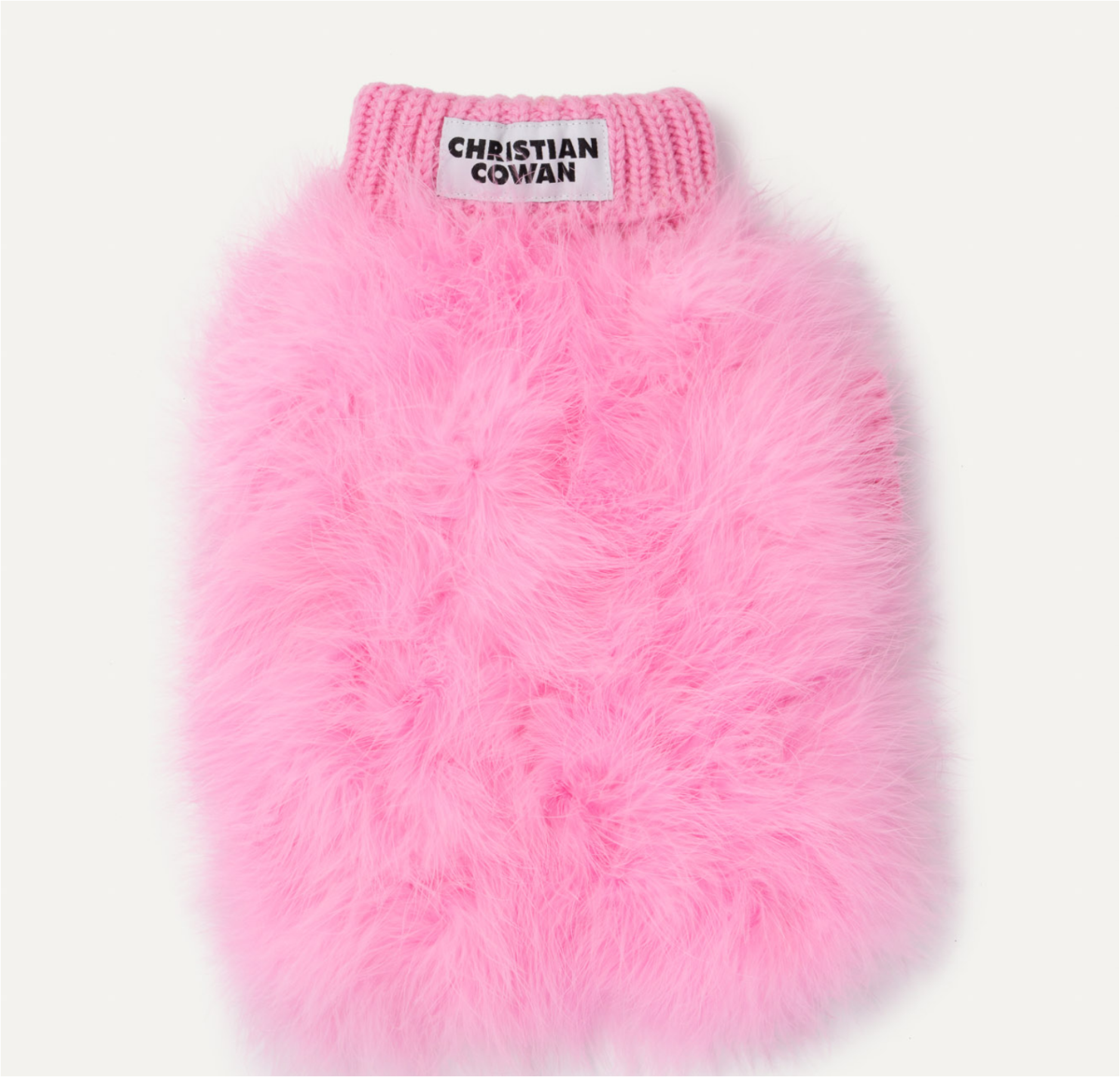 Christian Cowen pink feather dog jumper